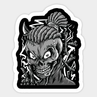 skull mumble illustration Sticker